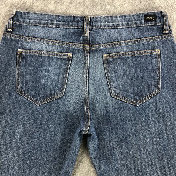 Hidden Women Jeans 11 Cropped Straight High Rise Medium Wash Distressed USA Made - Picture 6 of 13